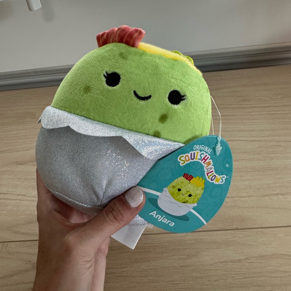 Squishmallows Green and Silver Stuffed Animal
